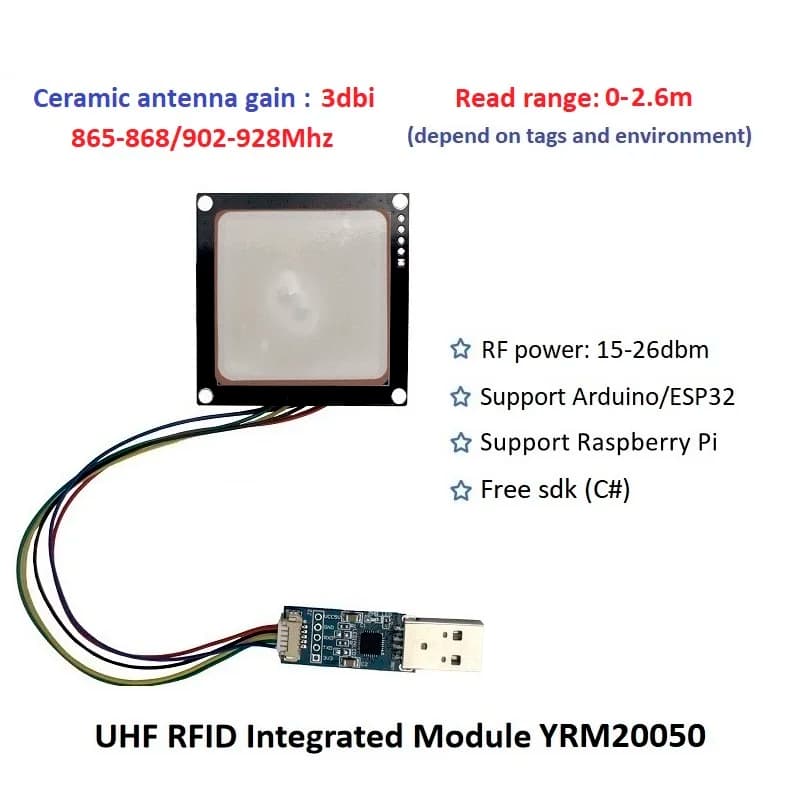 RFID UHF YRM200 | Antenna 3-5.5dBi | Built-in for access control Raspberry Pi