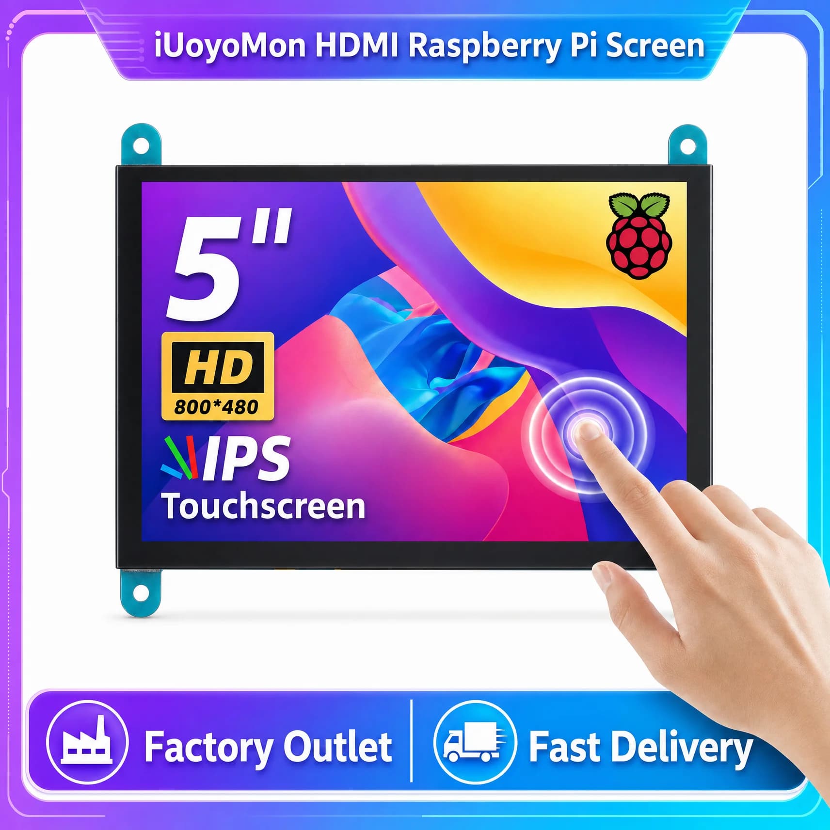 5 inch LCD HDMI Touch Screen Display TFT LCD Panel Module 800*480 for Banana Pi Raspberry Pi PS4 PC