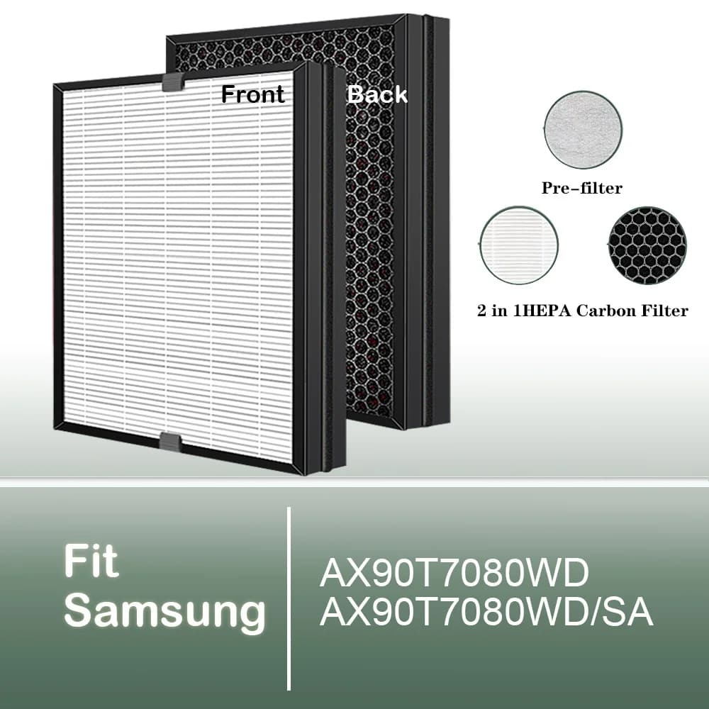 Filtro a carbone HEPA di ricambio per purificatore d'aria Samsung AX90T7080 muslimaur/SA
