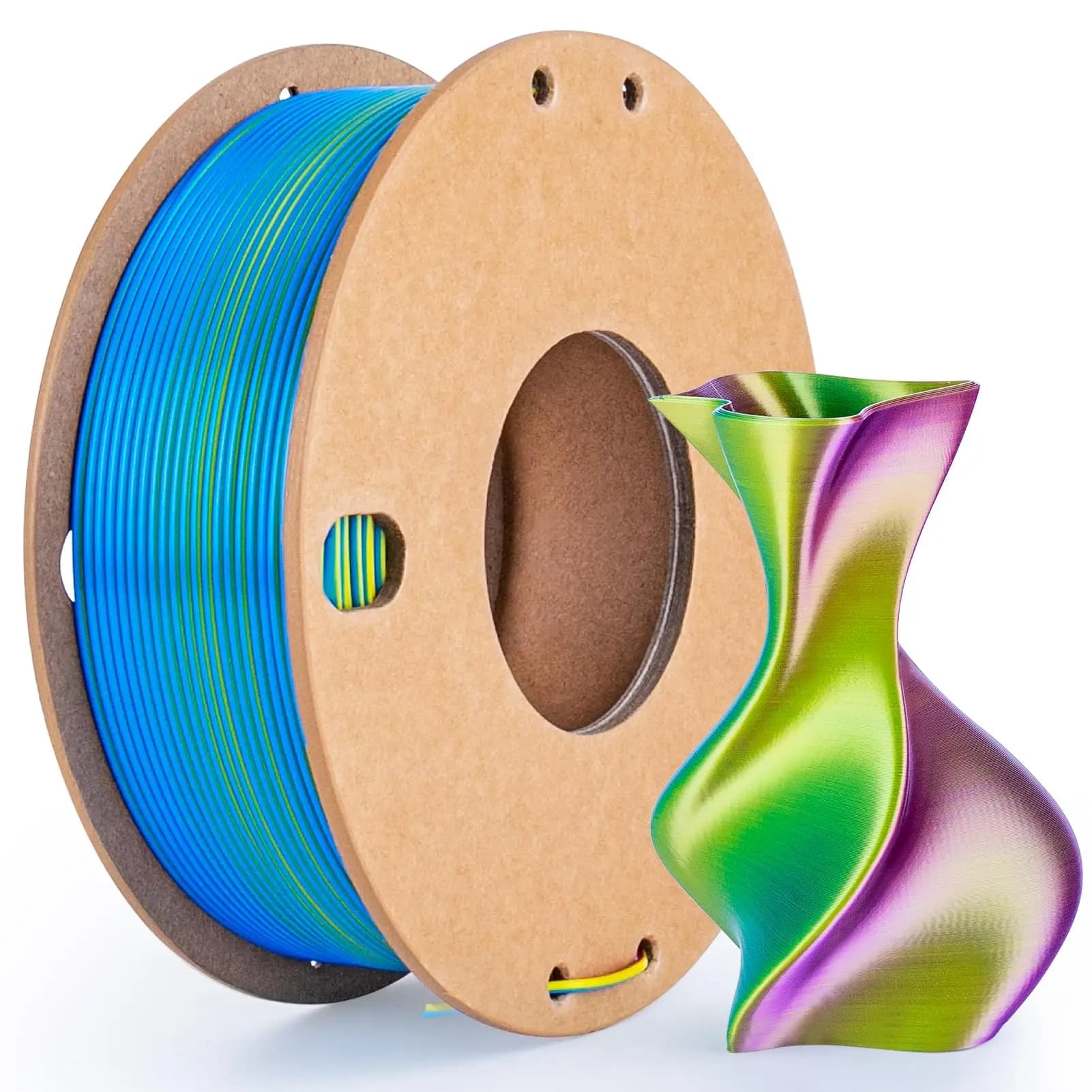 3D Printer Filament Silk PLA Triple Color Silk Filament 3D Printing Filament from 1.75 mm suitable for most FDM printers, 250 g coil (0.55 pounds