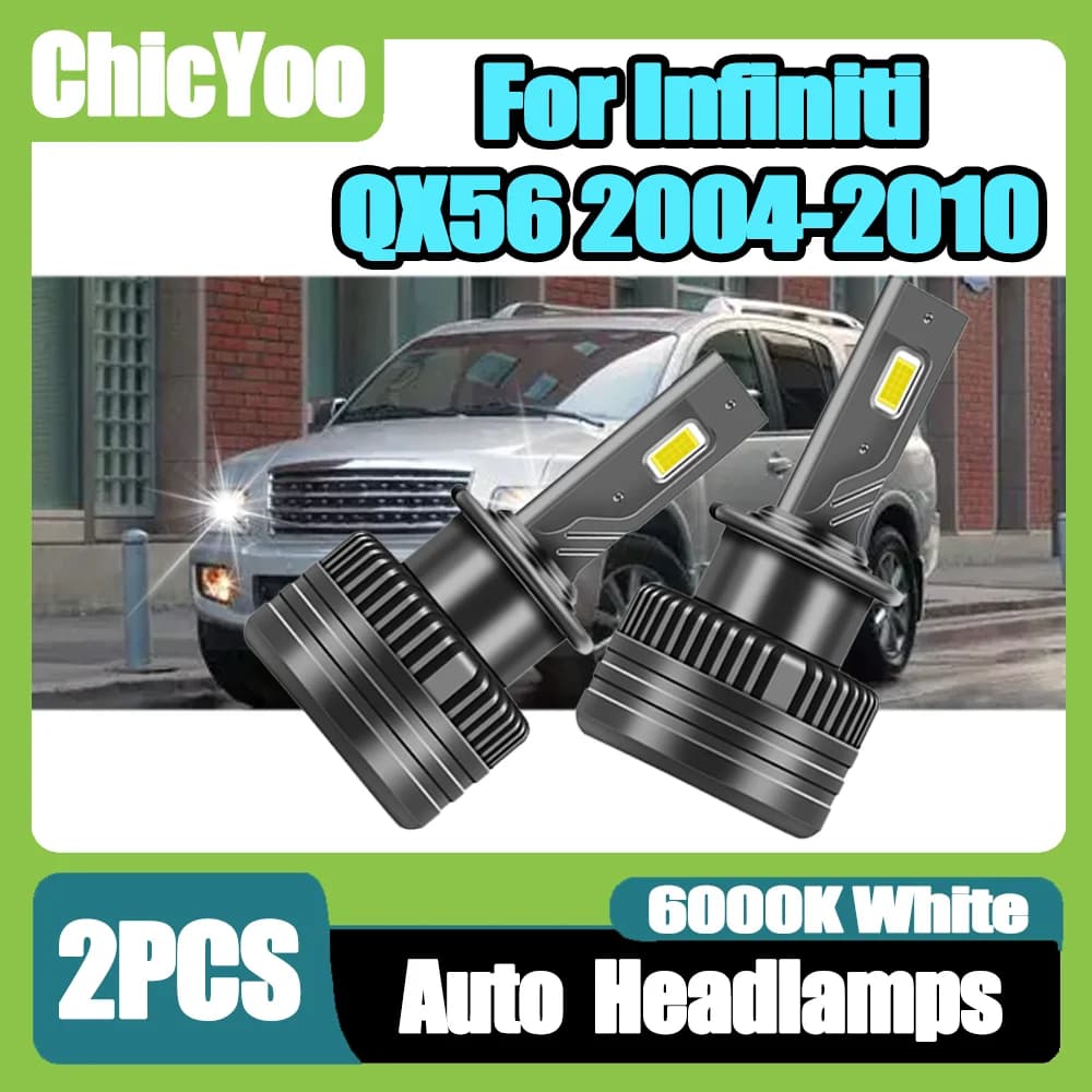 2PCS Canbus Senza errori HID Xenon Faro LED ad alta potenza 120W 30000LM Luce per auto 6000K Bianco per Infiniti QX56 2004-2010