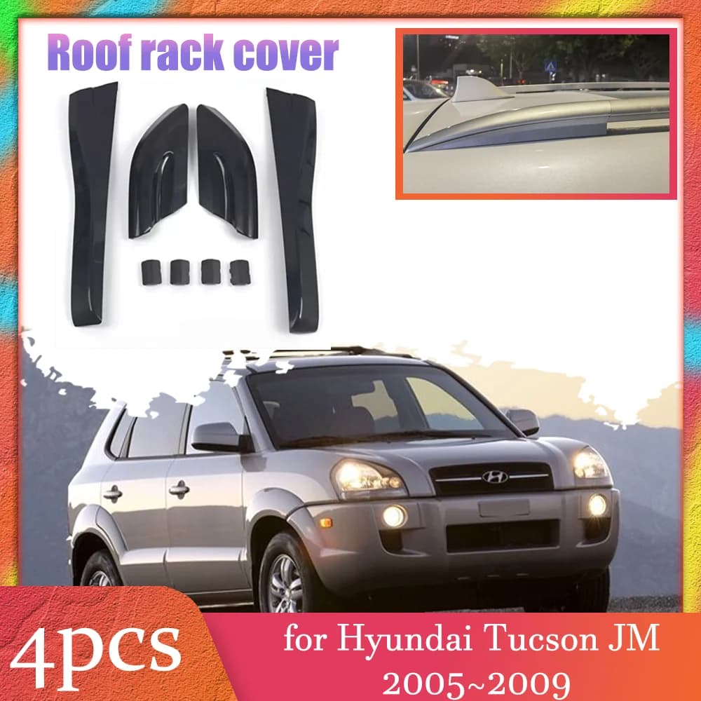 Auto Portapacchi Copertura per Hyundai Tucson JM 2005 ~ 2009 Bagagli Bar Parte Rail End Borsette Cap Trim Borsette Accessori 2006 2007 2008