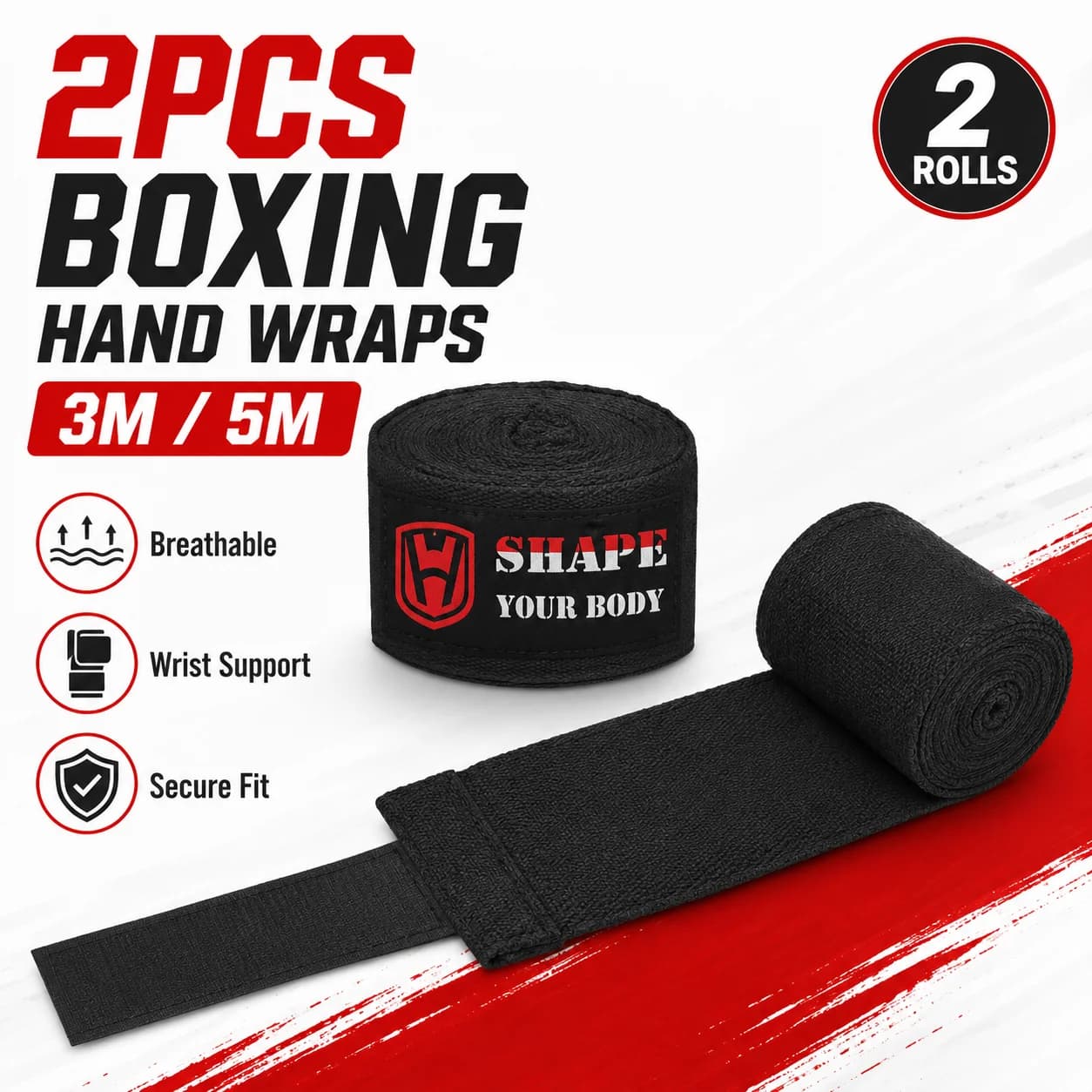 3m Cinghia da boxe Muay Thai Uomo e donna Combattimento per adulti Sanda Cinghia da polso Rilegatura in cotone Cinghia da polso Fasciatura Cinghia da polso