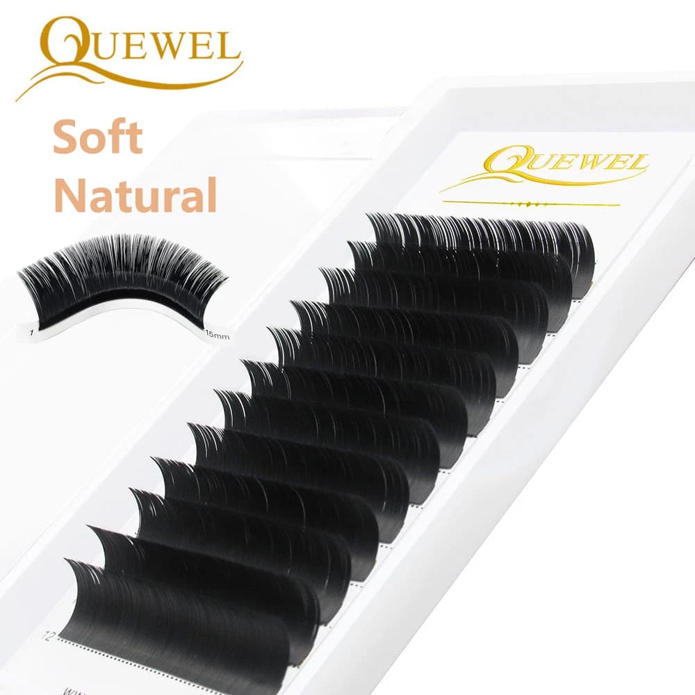 Ciglia Quewel Estensione ciglia finte individuale 0,03-0,20 mm Ciglia finte visone Ciglia classiche C/D/DD Curl Ciglia naturali morbide