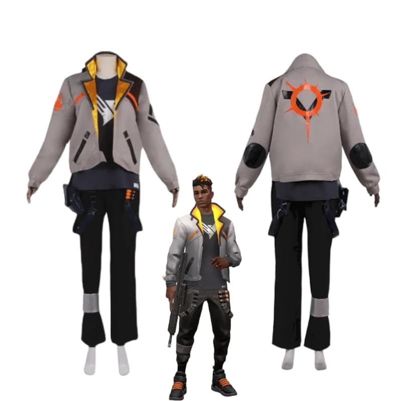 Game Valorant Phoenix Cosplay Full Costume Set Hoodie Jacket Tactical Pants Duelist Agent Outfit for Men Adult Halloween Suit