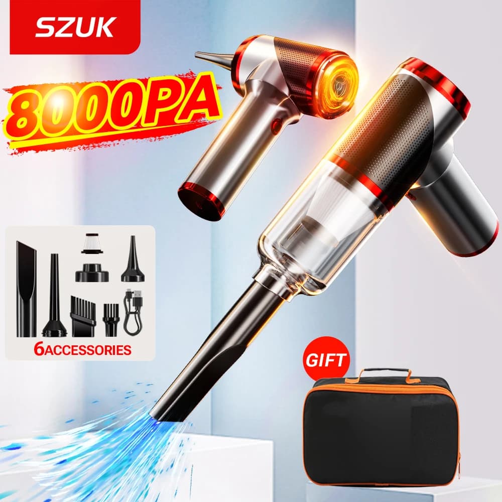 SZUK Powerful Car Vacuum Cleaner Mini Handheld Wireless Cleaner Cleaning Machine Cordless Portable Vacuum Cleaner for Car Home