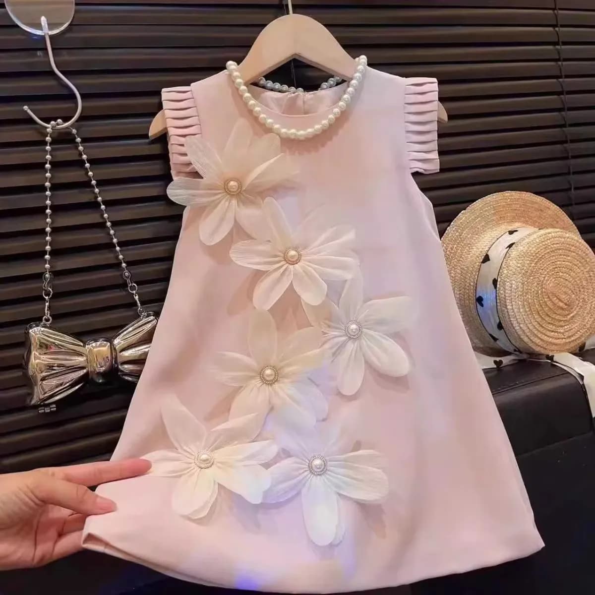 Bear Leader 2-7 anni Estate Nuovo 3D Fiore Gilet Abito da ragazza Abiti da principessa Bambino Abbigliamento per bambini Festa di nozze Abiti eleganti