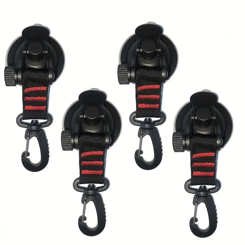 Ganci a ventosa resistenti da 2/4 pezzi, Ancoraggi a ventosa per auto e campeggio, Ganci a ventosa per finestre con funzione di fissaggio