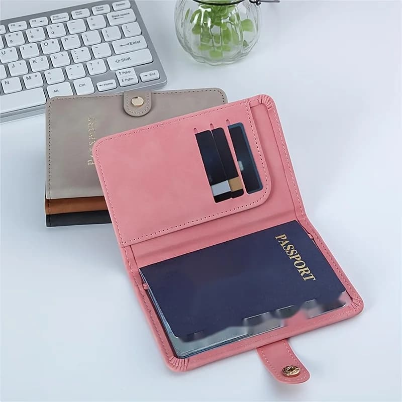 Protettore per Passaporto Personalizzabile, Porta Documenti Multi-card, Custodia Portatile per Organizzazione Documenti da Viaggio Quotidiani