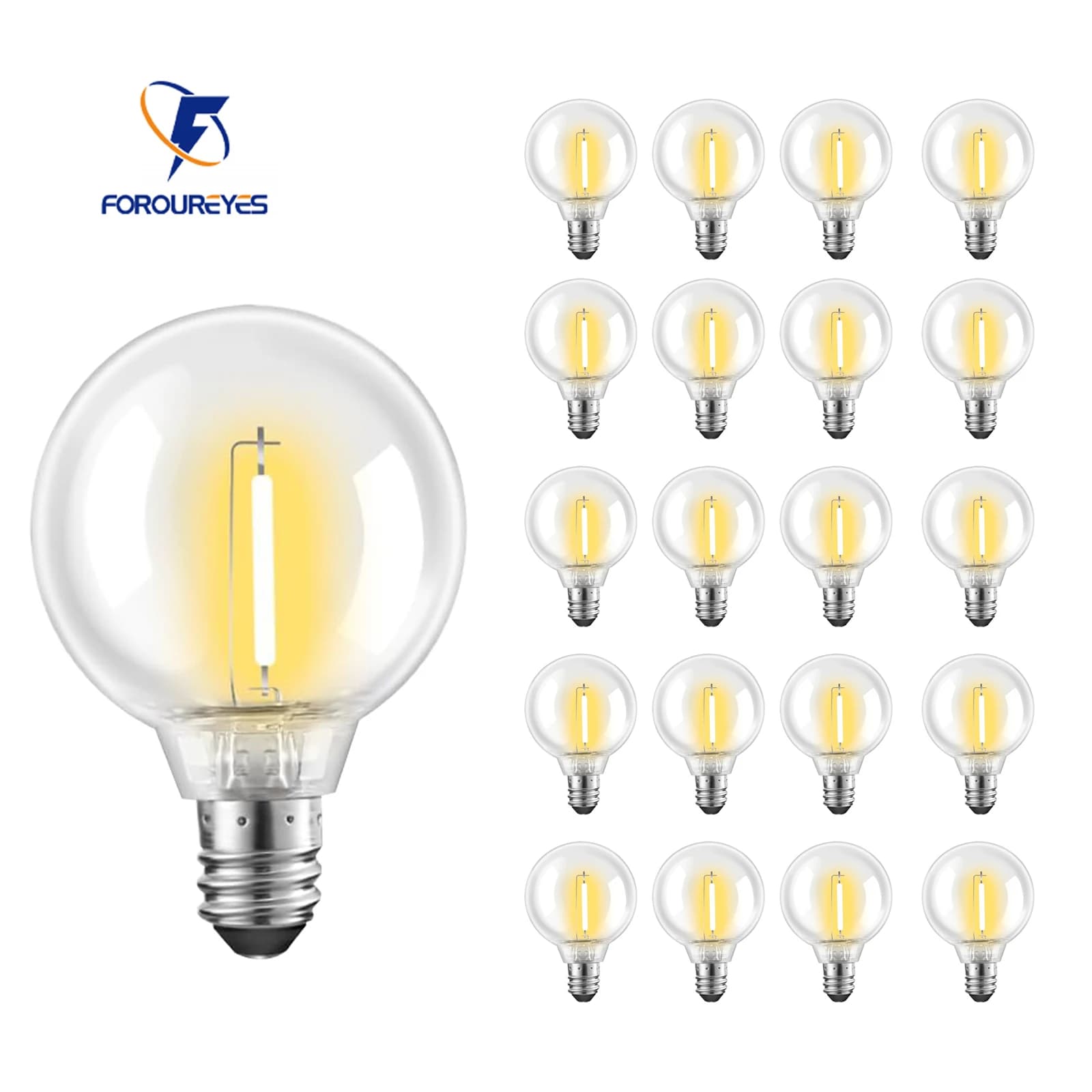 5V 24V 110V 220V Ha Condotto La Lampadina 20 pack E12 G40 Lampadine Impermeabili Lampada a Filamento Bianco Caldo per Luci Della Stringa Decorazione Esterna