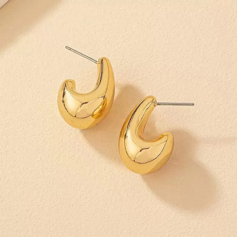 Orecchini a Cerchio a C Spessi da Donna, Orecchini Minimalisti di Tendenza, Gioielli Leggeri alla Moda per l'Uso Quotidiano e Feste