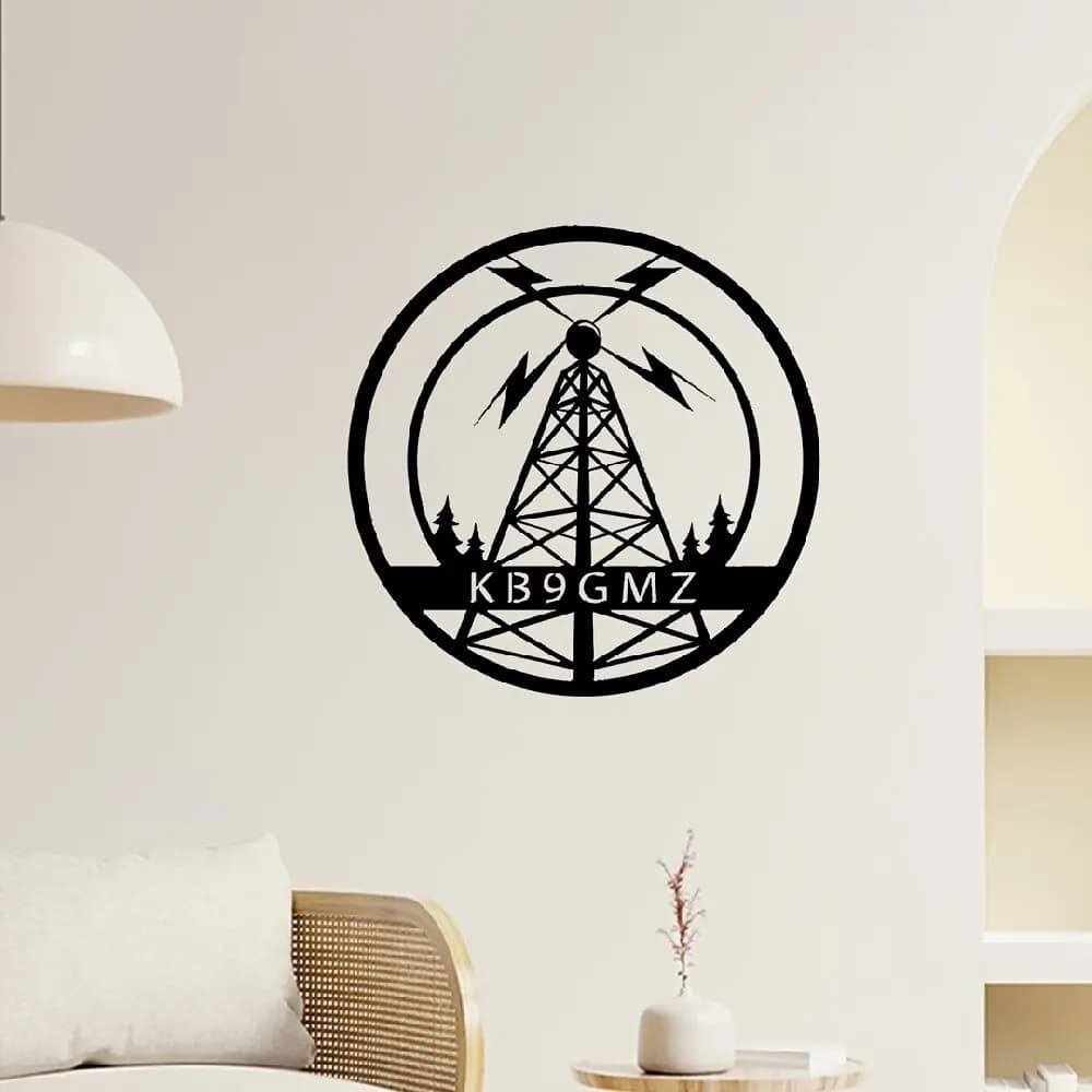 Custom Metal Decorative Teaches with Name, Perfect for Ham Shack Wall Decorations, Radio Stations, Home, Rooms, Club, Bar