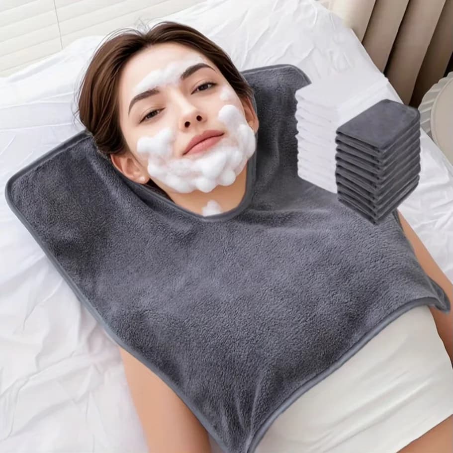 Asciugamano speciale per estetista da 1 pezzo - Asciugamano per il viso a forma di U di grado spa - Strumento morbido per massaggio e cura della pelle