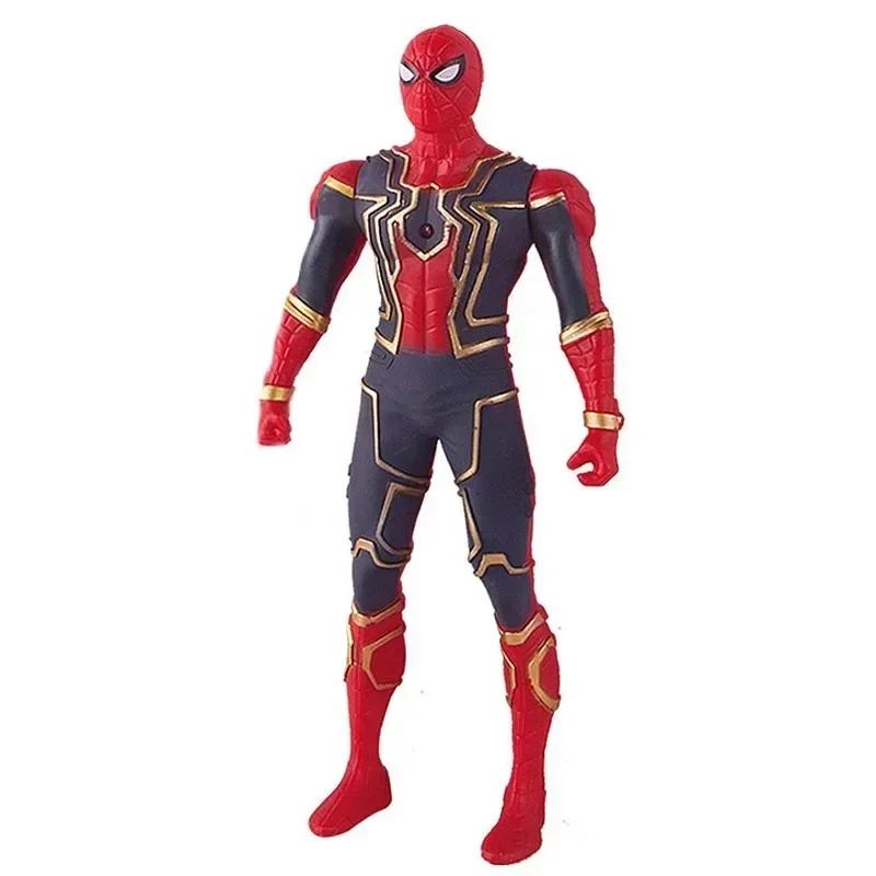 17 cm Children's Toys Marvel Anime Spiderman Hulk Action Figure Iron Man Cartoon Children's Toy Christmas Gift Glow Doll Hobby