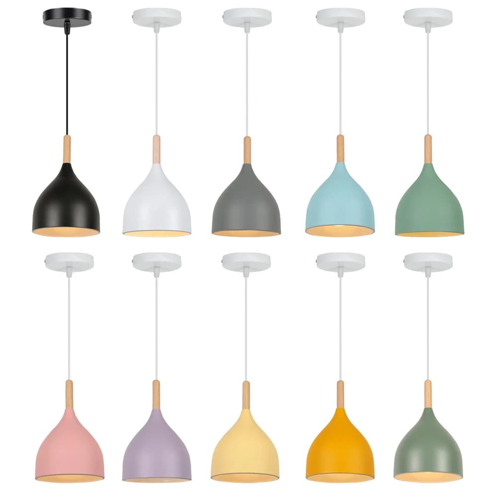 Modern Wood Pendant Light Industrial Indoor Hanging Lamp Nordic Kitchen Dining Table Living Room Home Decor Suspension Lighting