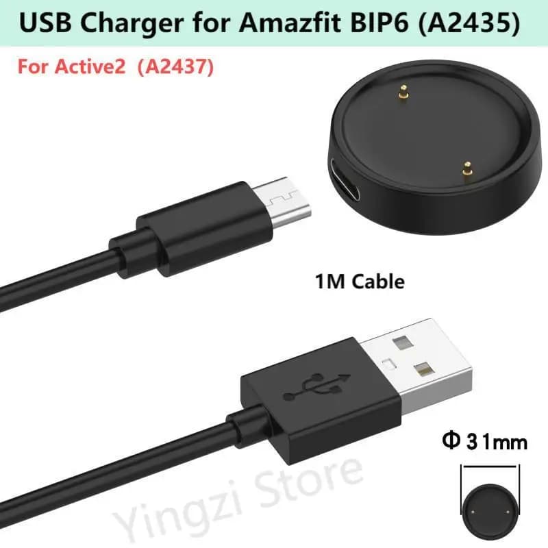 Base di ricarica USB per Amazfit Bip 6 (2435) Cavo per orologio Cinturino Magnete Charginig Smart Watch per Huami Amazfit Active2 Linea di ricarica
