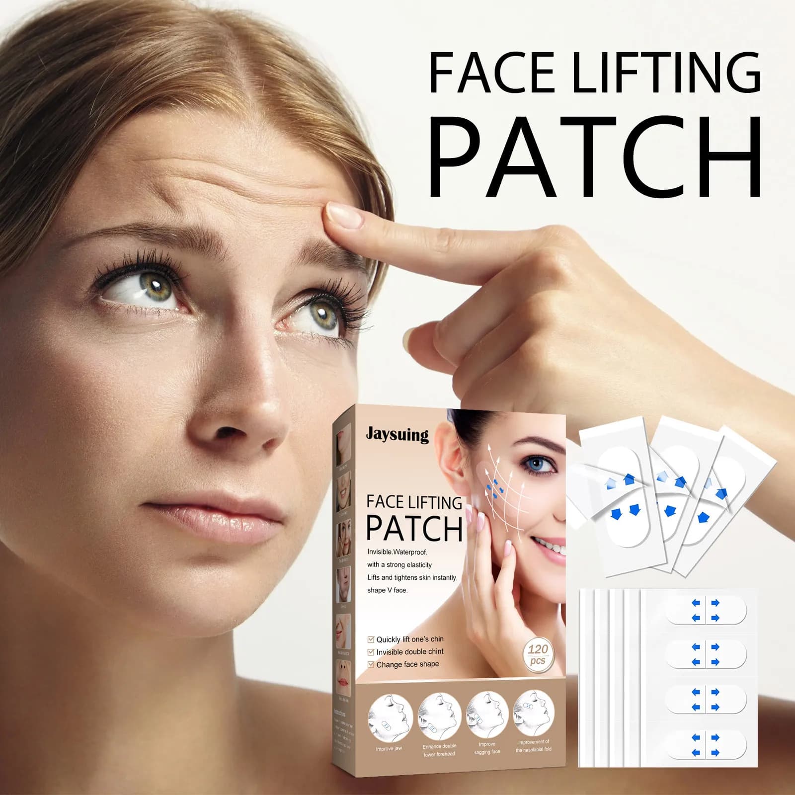Face wall decal face lift invisible for double chin V modeling shaving skin fold nasolabial remove tape face tightening instant