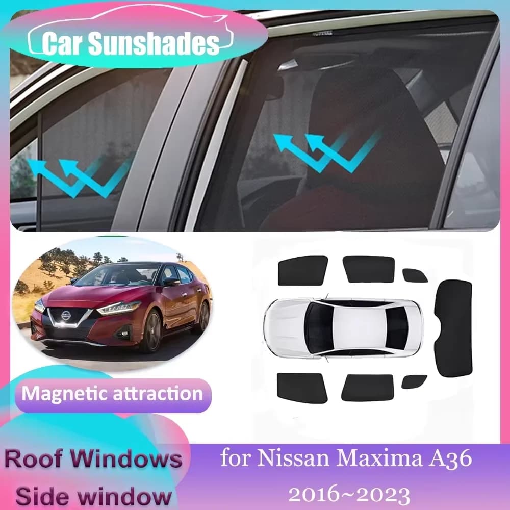 Auto Parasole Magnetiche per Nissan Maxima A36 2016 ~ 2023 2017 Tetto Laterale Finestre Visiera Parasole Parabrezza Tenda Tetto Apribile Accessori