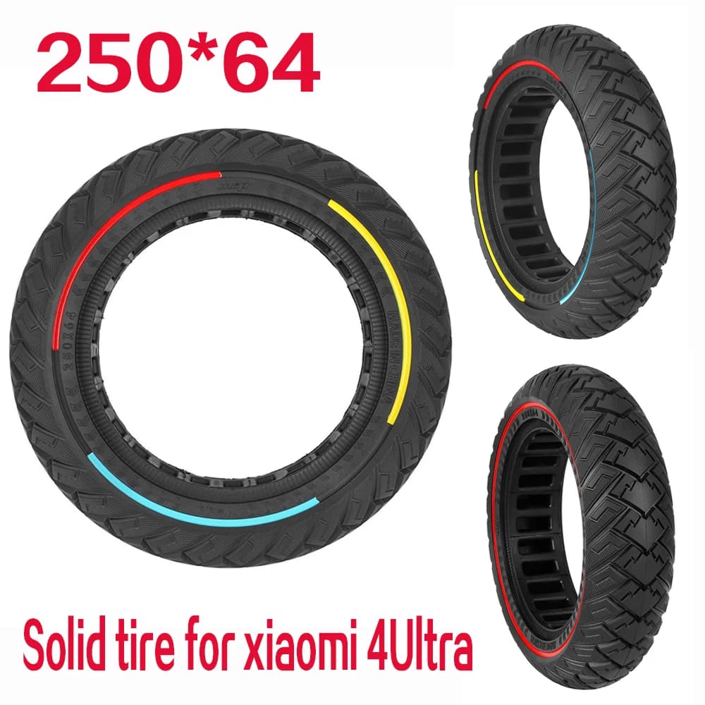 1 Pz 250*64 Modello Ala Fuoristrada Pneumatico Solido senza Gonfiaggio Pneumatico a prova di Foratura Per Xiaomi 4Ultra Pneumatici Scooter Elettrico Parte