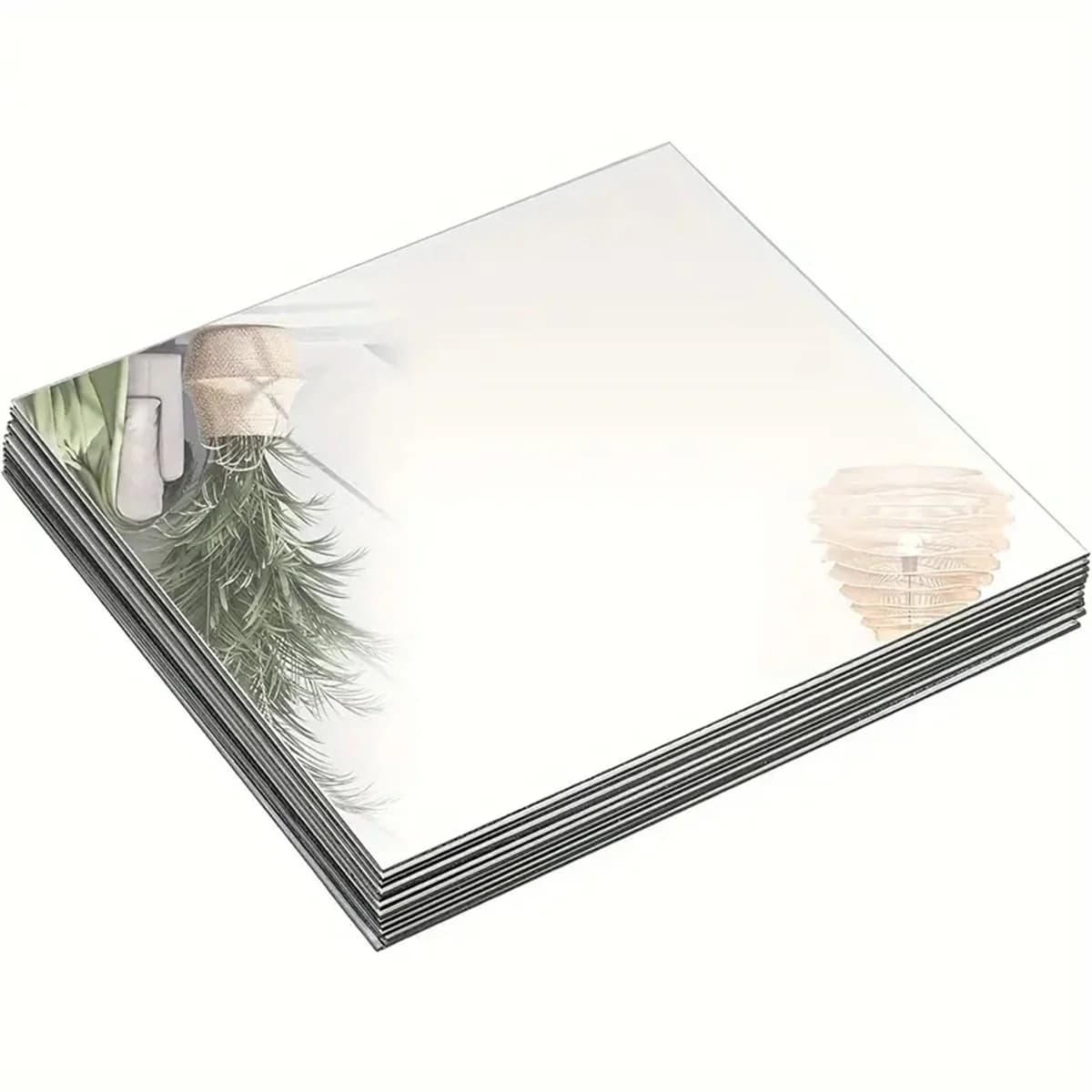 Set elegante vassoio a specchio quadrato in acrilico da 1/3/5 pezzi - 8 pollici perfetto per matrimoni, docce e compleanni - Centrotavola ideale e D