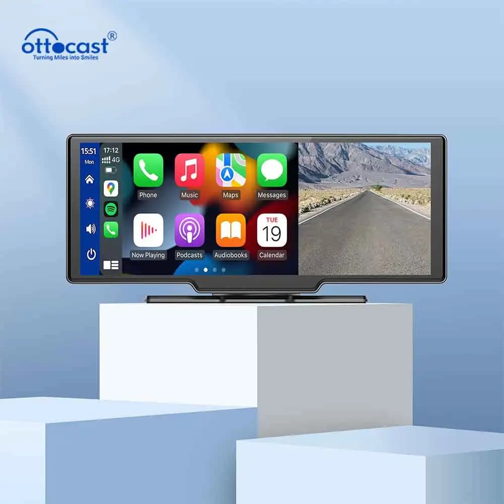 Ottocast Screen CarPlay Portable Ottoscreen Max 10.26 inch 2.5K Touch Screen for Auto Wireless Carplay Android Auto DVR GPS Video
