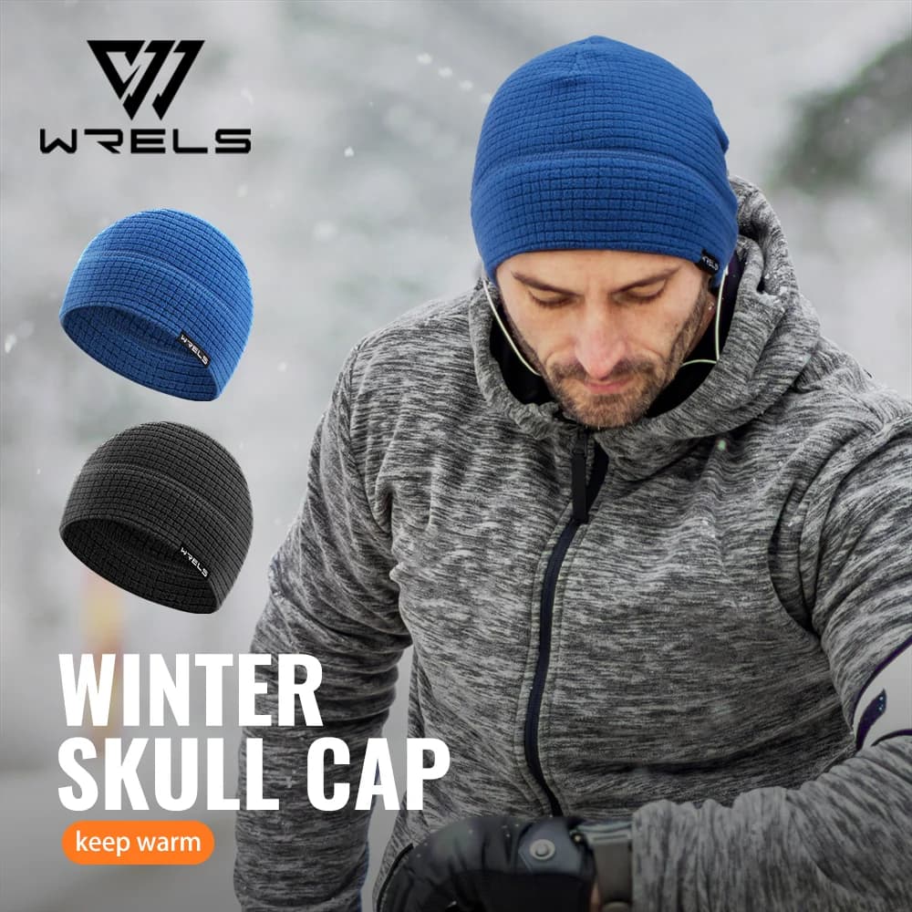 WRELS Berretto polare caldo Berretto unisex antivento con teschio Berretto in pile Cappello termico invernale Traspirante in cappello sportivo per la stagione fredda