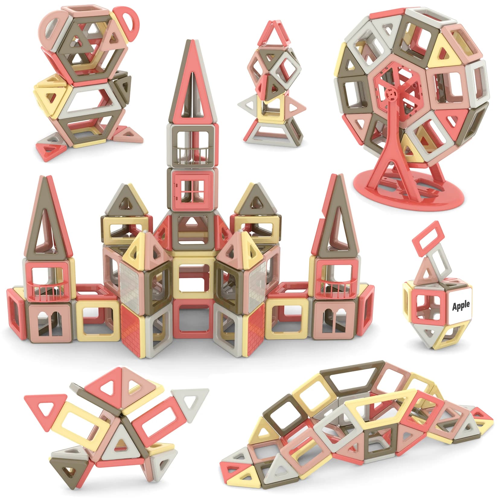 Mini formato 155 pezzi blocchi magnetici costruzione piastrelle giocattoli per 3 4 5 6 7 anni ragazzi e ragazze regalo