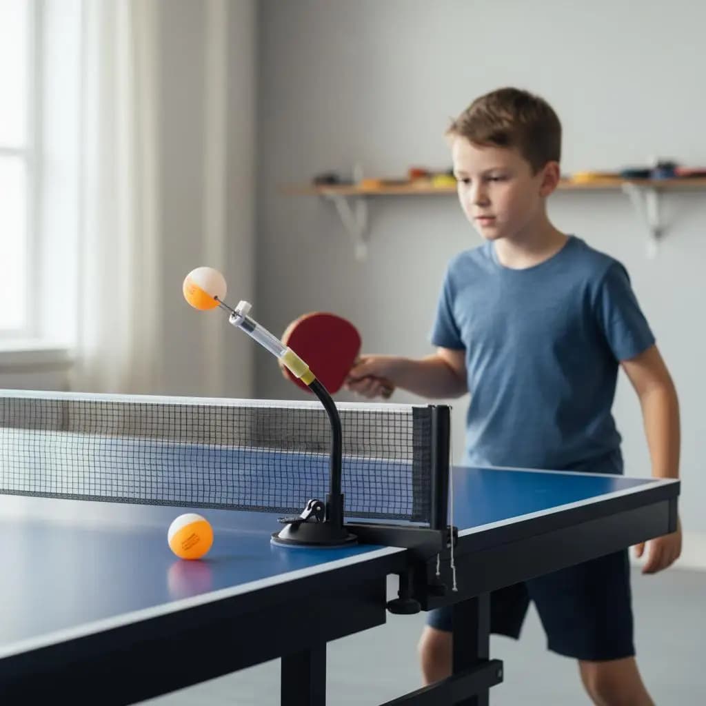 Robot per Allenamento Tennis da Tavolo, Attrezzatura Interattiva per Pratica di Coordinazione Manuale, Allenamento in Palestra, Esercizio da Tavolo con Palline