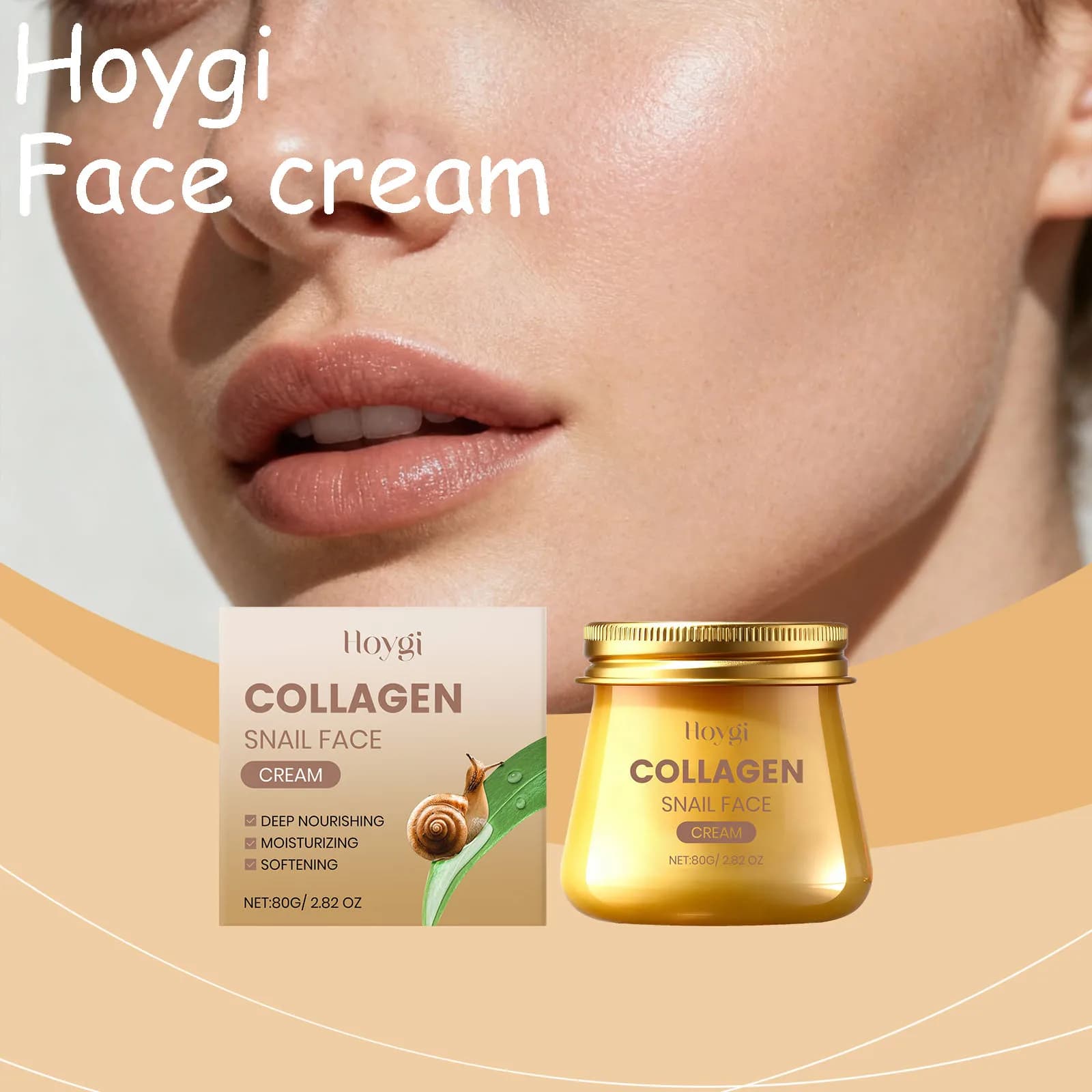 Snail Collagen Face Cream Moisturizing Enhance Skin Elasticity Massage Nourishing Smoothing Reduce Dryness Firming Face Cream