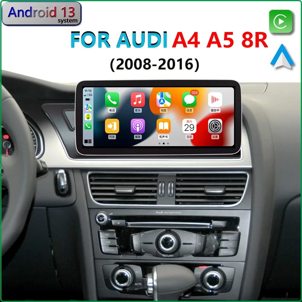 A4 A5 8R Android 13 Per Audi 3G Alto 2009-2016 LHD CarPlay Autoradio Navigazione GPS Auto WIFI Touch Screen Lettore Multimediale