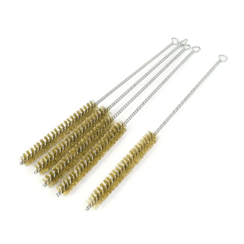 5 pezzi spazzola per la pulizia del filo di ottone 15mm Dia filo metallico spazzola per la pulizia del tubo spazzola per la pulizia della ruggine strumenti per la lucidatura del lavaggio 30cm di lunghezza