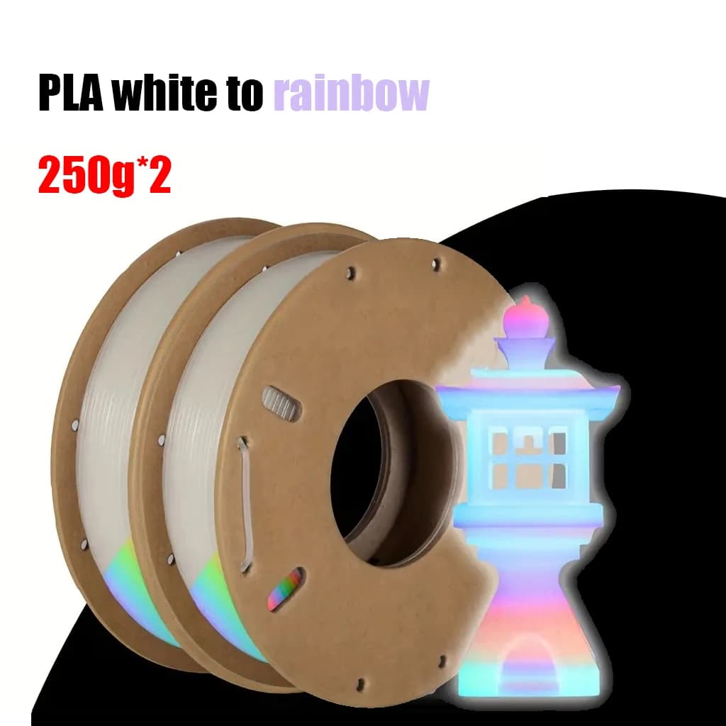 Filament PLA 3D Luminous Rainbow at the Hole 1.75mm 500g, Bright Filament for 3D Printing 1.75mm Dimensional Accuracy +/- 0.02 mm