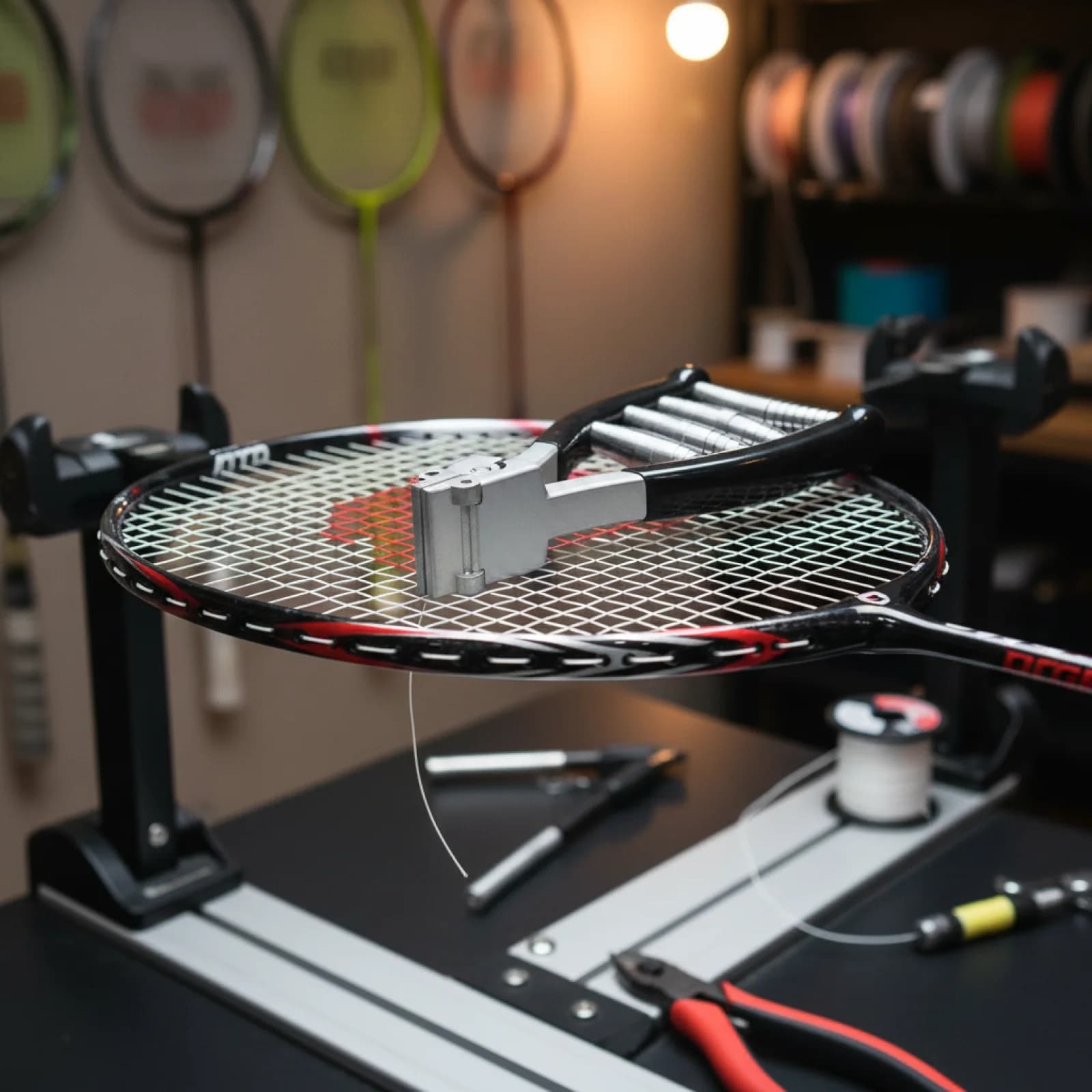 Morsetto per Incordatura Tennis in Alluminio a Testa Larga, Strumento Durevole per Riparazione Corde Racchette da Badminton e Squash