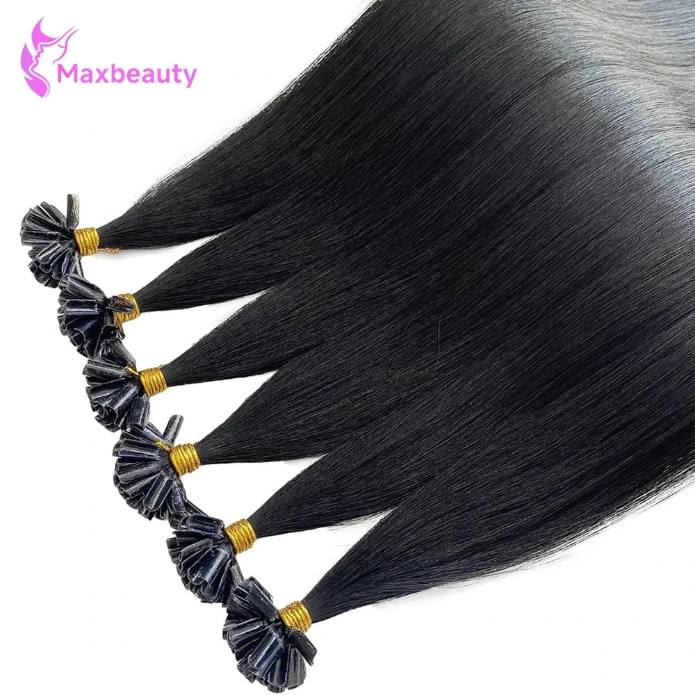 U Tip Extensions Human Hair Straight 50G Keratin Hair Extension Real Human Hair Seamless Blend Long Straight Remy Hair Extension
