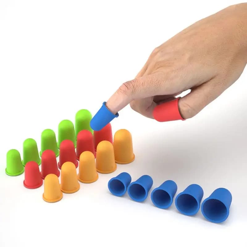 Set Silicone Finger Cover Fingertip Protection Anti-friction Protects Wounds Antibacterial Single Finger Covers Caps Sewing Work