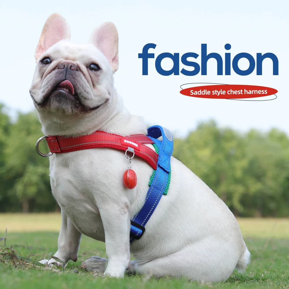 Pettorina per cani riflettente anti-scoppio con cinghie regolabili e design ergonomico - Chiusura in metallo resistente