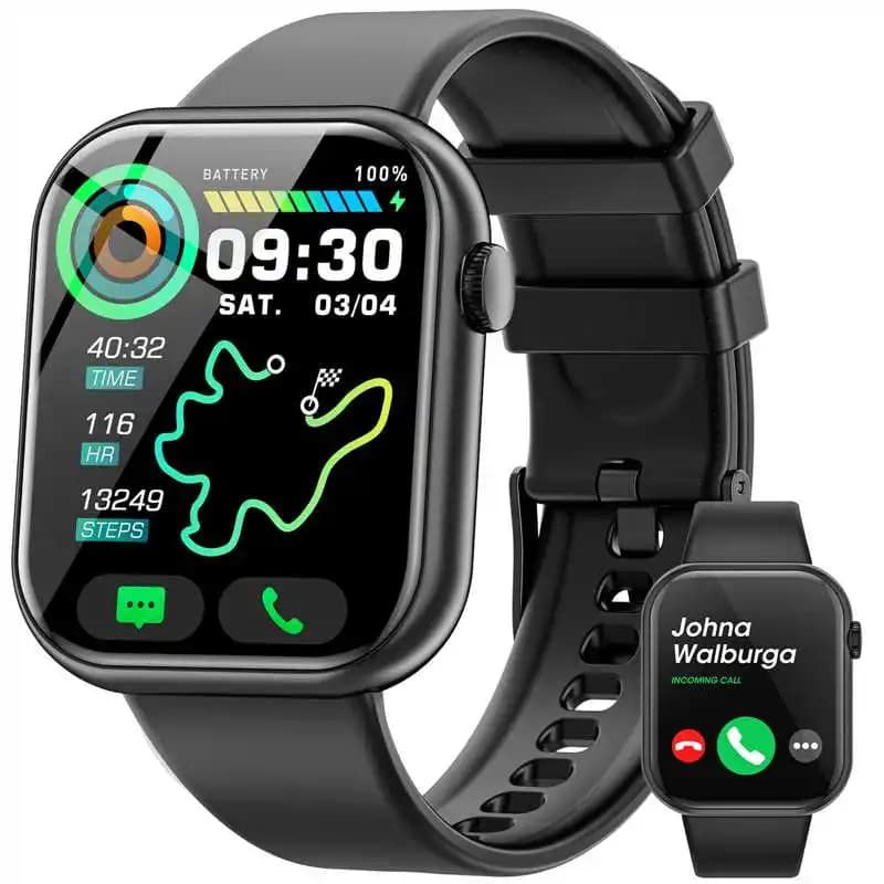 1.85 inch smartwatch for men and women, fully touch screen, called Bluetooth, IP68, waterproof, fitness tracker for outdoor sports
