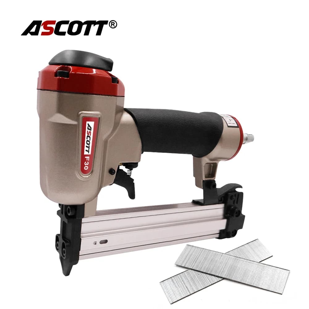 Chiodatrice Pneumatica Ascott 18Ga F30 per Tappezzeria e Carpenteria con 1000 Chiodi Dritti da 30mm