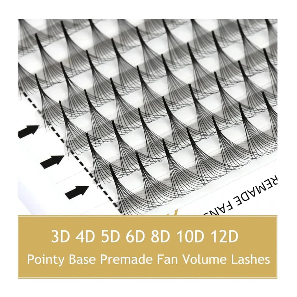 RUJADE Ventole prefabbricate a base stretta a punta Ciglia 3D/5D/6D/8D/10D/12D Estensioni ciglia volume russo Ventole ciglia finte visone cashmere