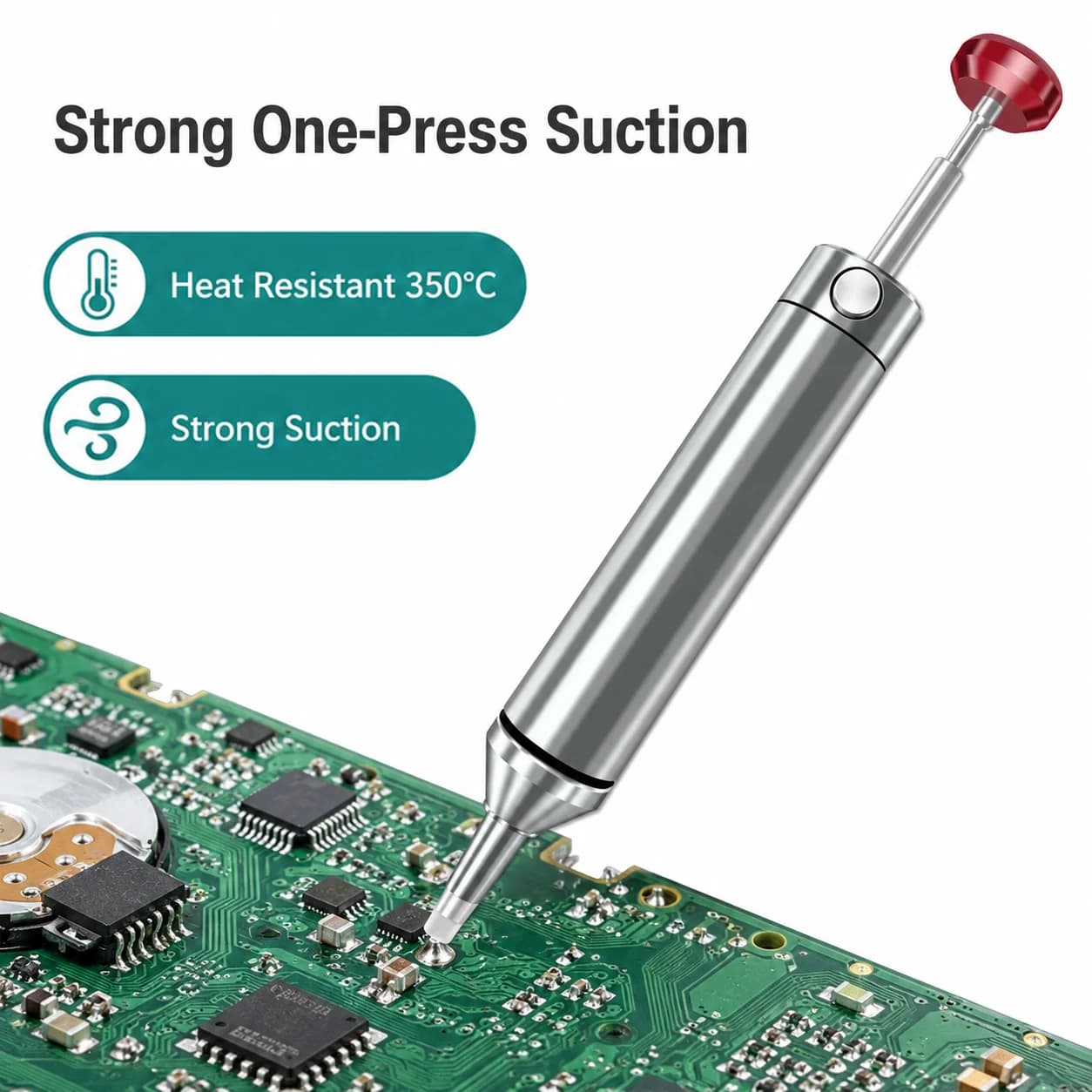 Aluminum Desoldering Pump Suction Tin Gun Soldering Suckerfor Electronic Component Powerful Vacuum Iron Welding Repair Tool Pen