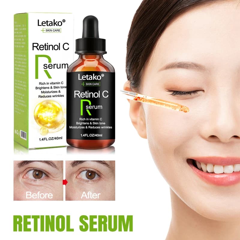 Face serum with retinol, rich in vitamin C, reduces wrinkles, illuminates skin tone, repairs skin care products 10/15/20/40 ml