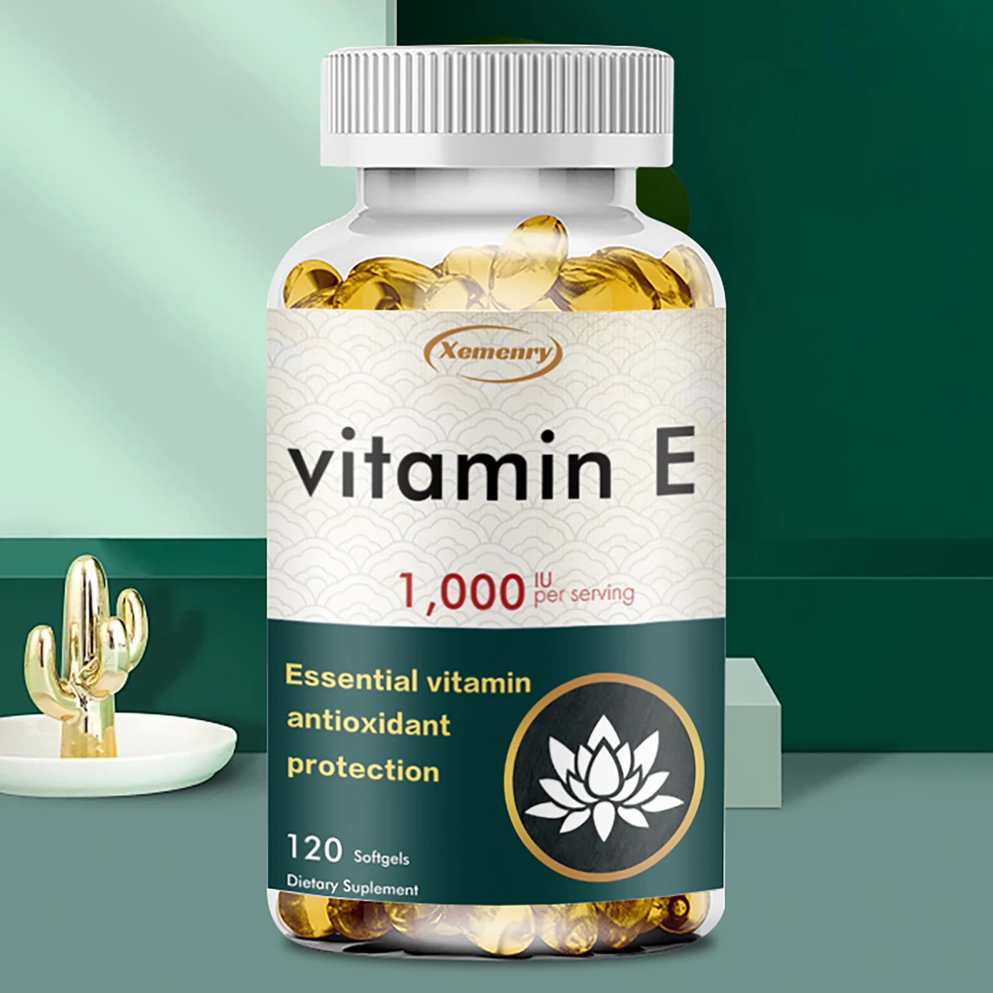 Vitamin supplement E 1000IU-antioxidant, cellular breathing, skin health-120 capsules