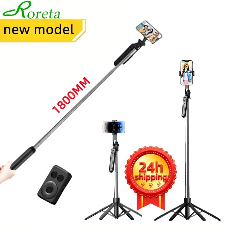 Roreta 2026 Nuovo Treppiede Wireless da 1,8M per Selfie, Pieghevole, per Action Cam e Smartphone, Riprese Stabili e Live Streaming