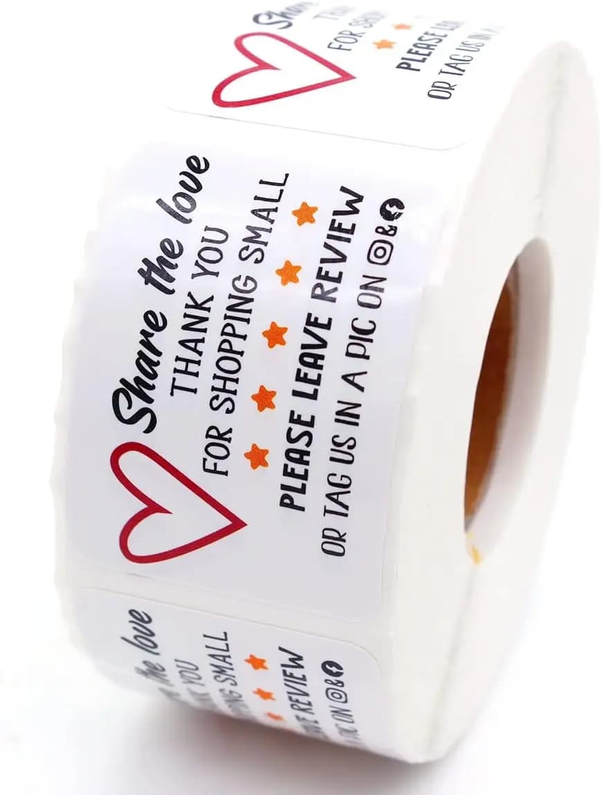 Please Leave Review Stickers, Please Leave a Review Sticker, Shopping Small Stickers for Small Business Doordash Package Packing, Share The Love Sticker Label 500 PC