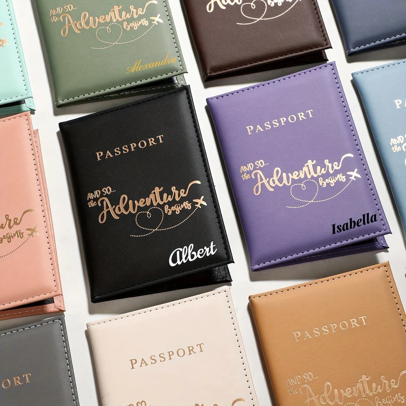 1pc Personalized Customizable Letter Passport Holder, Fashionable DIY Name Document Organizer, Travel Business Passport Case