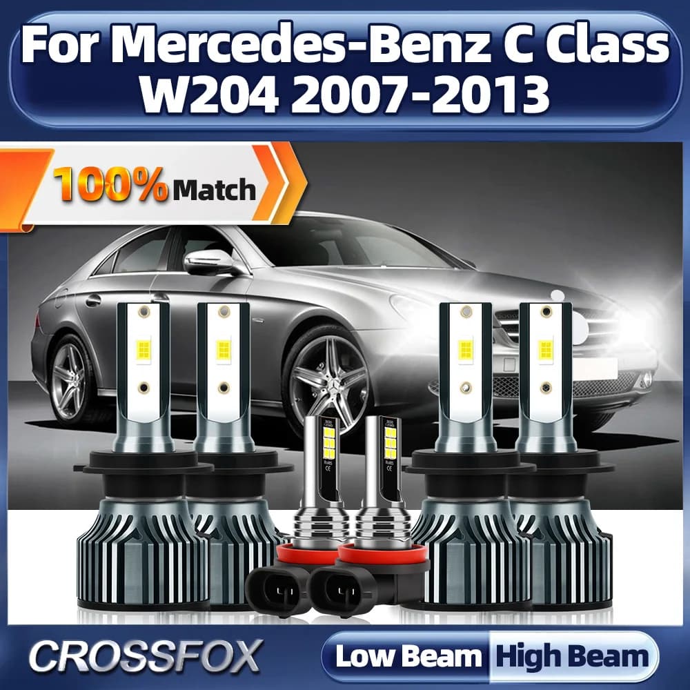 Canbus Luci A LED Lampadine 60000LM Auto Faro 6000K CSP Chip Fendinebbia 12V Per Mercedes-Benz Classe C W204 2007-2011 2012 2013