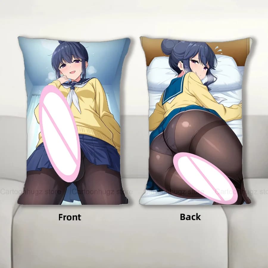 Dakimakura Anime Shima Rin Futa Federa per cuscino Cuscino per divano Stampa fronte-retro Federa per cuscino 40X60 cm