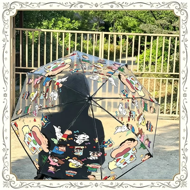 The Popular Pajama Shin-chan Umbrella Is Small and Novel, with a Cute Transparent Appearance and a Folding Umbrella Design