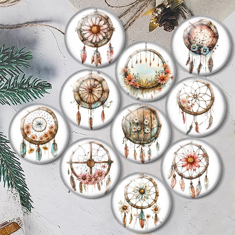 Daisy Dreamcatcher 10pcs 12mm/16mm/18mm/25mm Round Photo Glass Cabochon Demo Flat Back Making findings