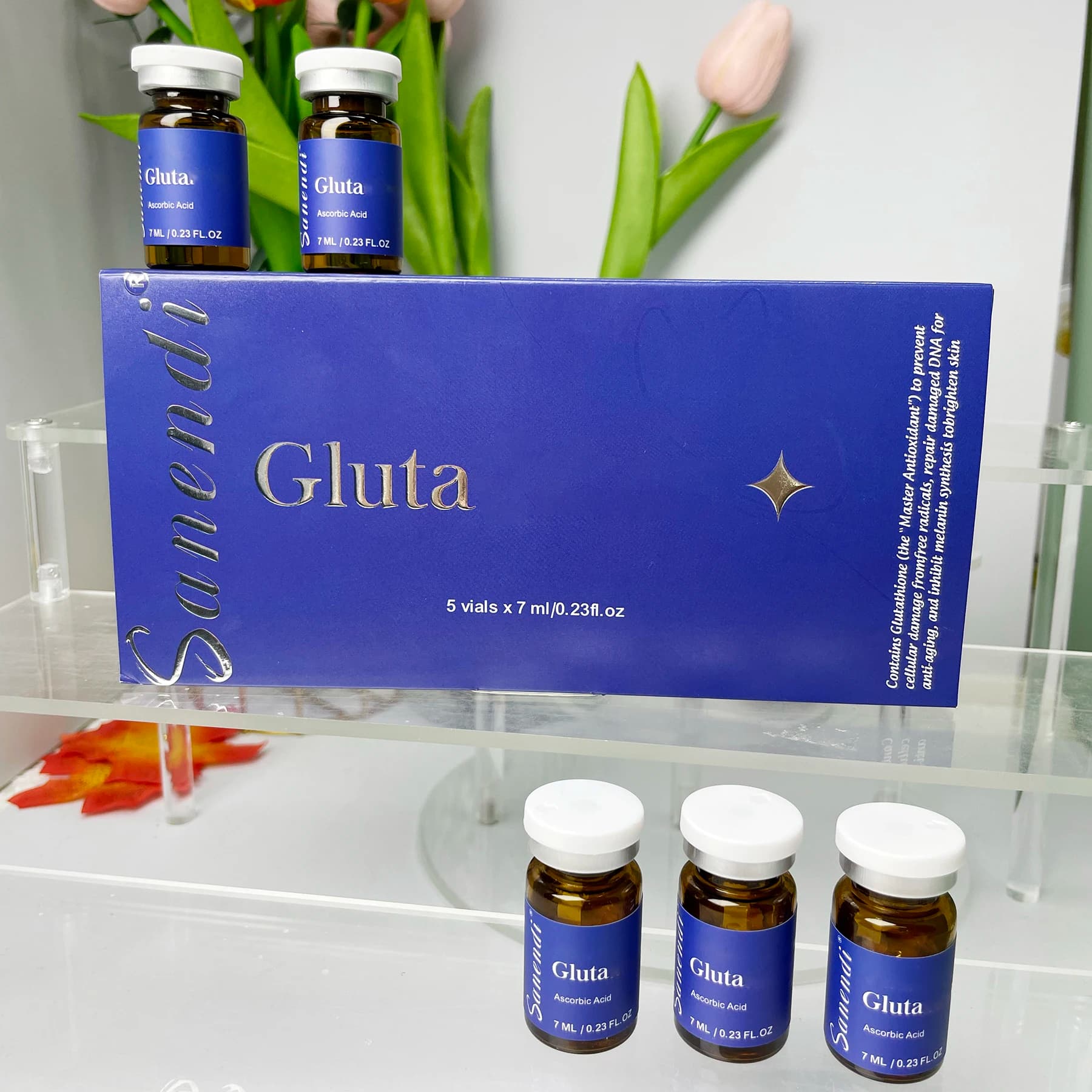 Serum 6 in 1 PDRN GS-H with Hyaluronic Acid, Vitamin C Essence, Collagen, Korean Skin Care, Hydrating and Illuminating for Viso